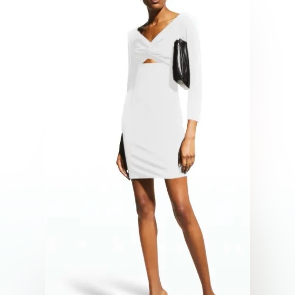 NWT Dress The Population White Jade Cutout Long-Sleeve Mini Dress